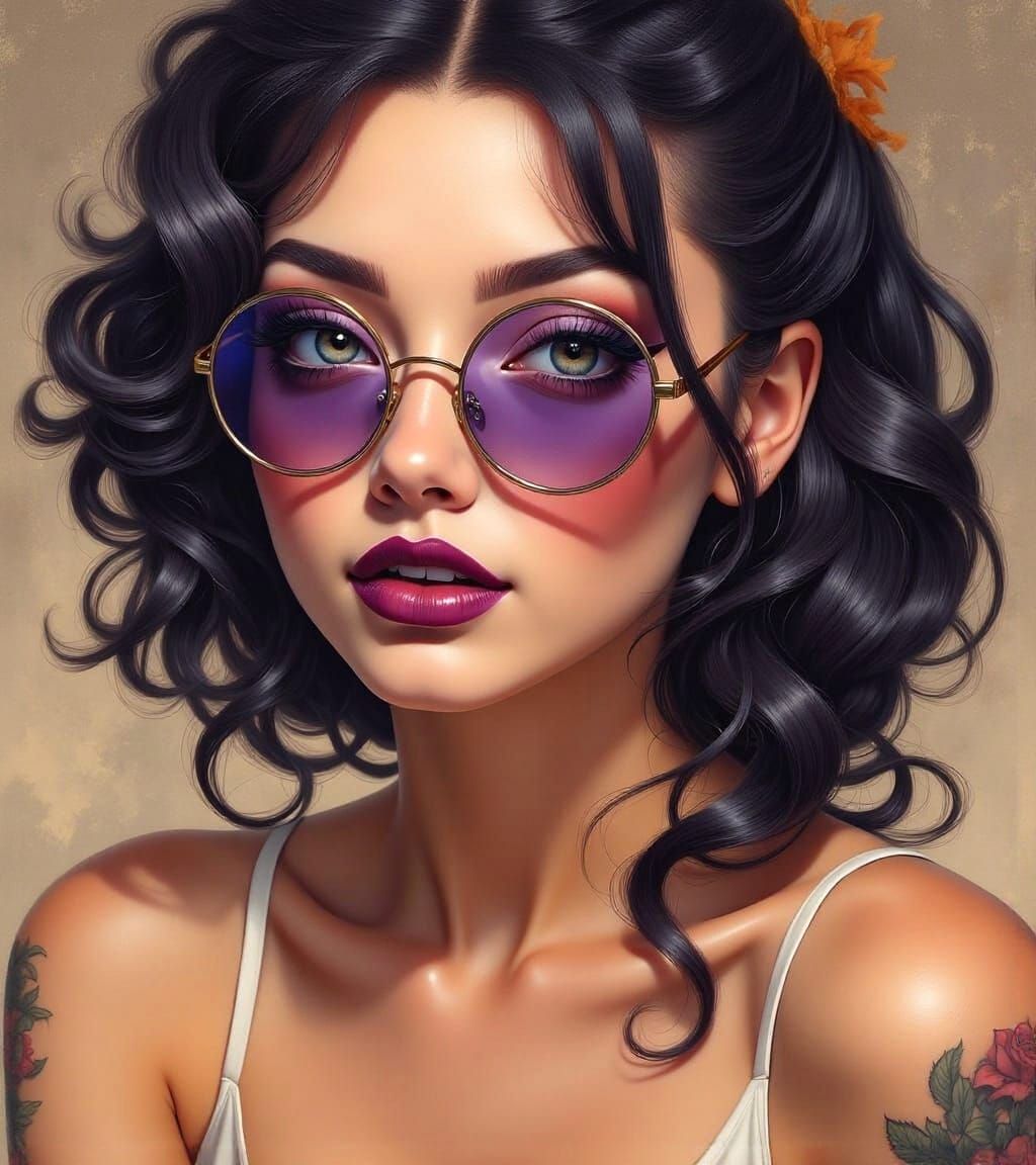 Sassy Woman Portrait in Heavy Metal Comic Style