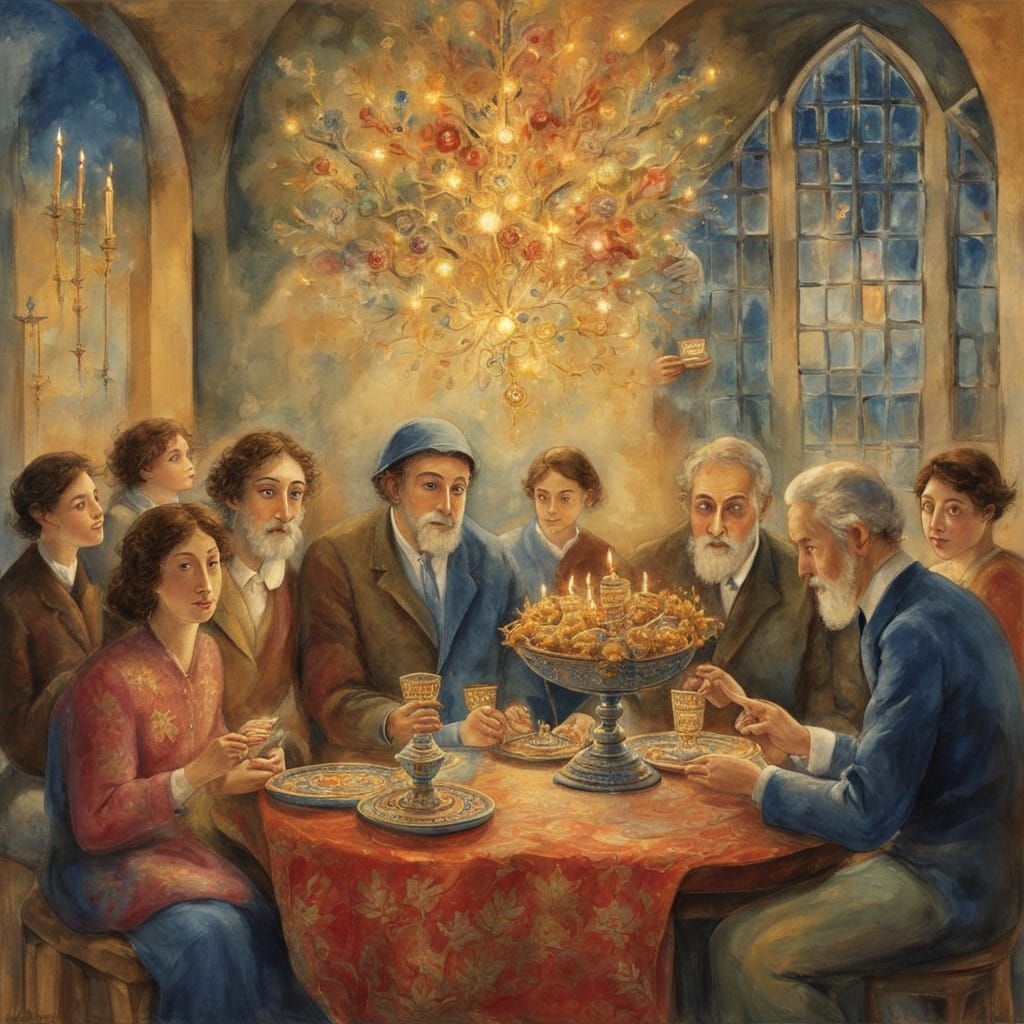Celestial Hanukkah Celebration in Soft, Golden Light