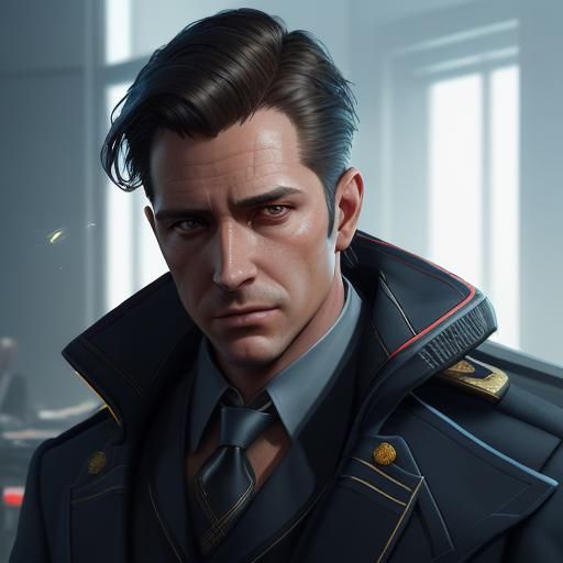 Ship Captain Company Man Portrait in 8K