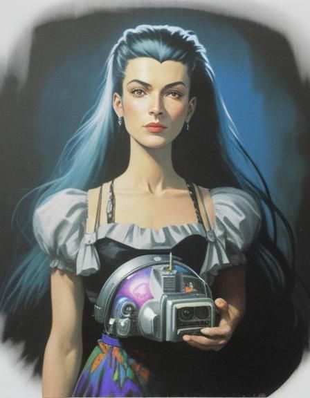 Retro Y2K Comedy Still: Trippy Nerdysitterstein Portrait