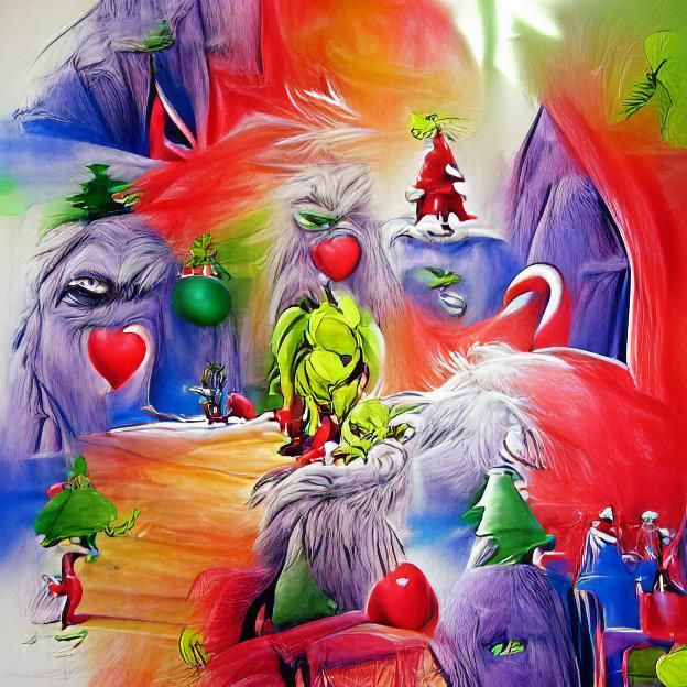 The Grinch Stealing Christmas: Colorful Artwork