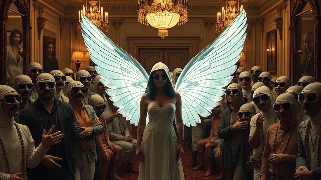 Extraterrestrial Masquerade: Surreal Party at the Mansion