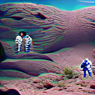 Astronauts Explore Alien Planet