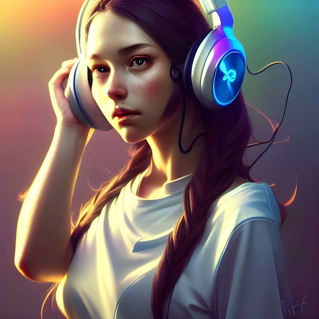 Hyperdetailed Portrait of a Gamer Girl