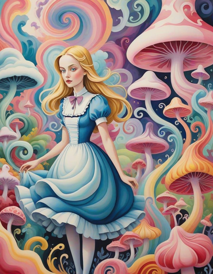 Alice in Wonderland in O'Keeffe Style