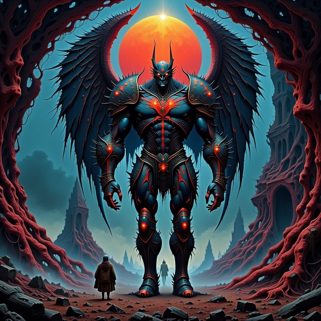 Dystopian Landscape in Beksinski Style