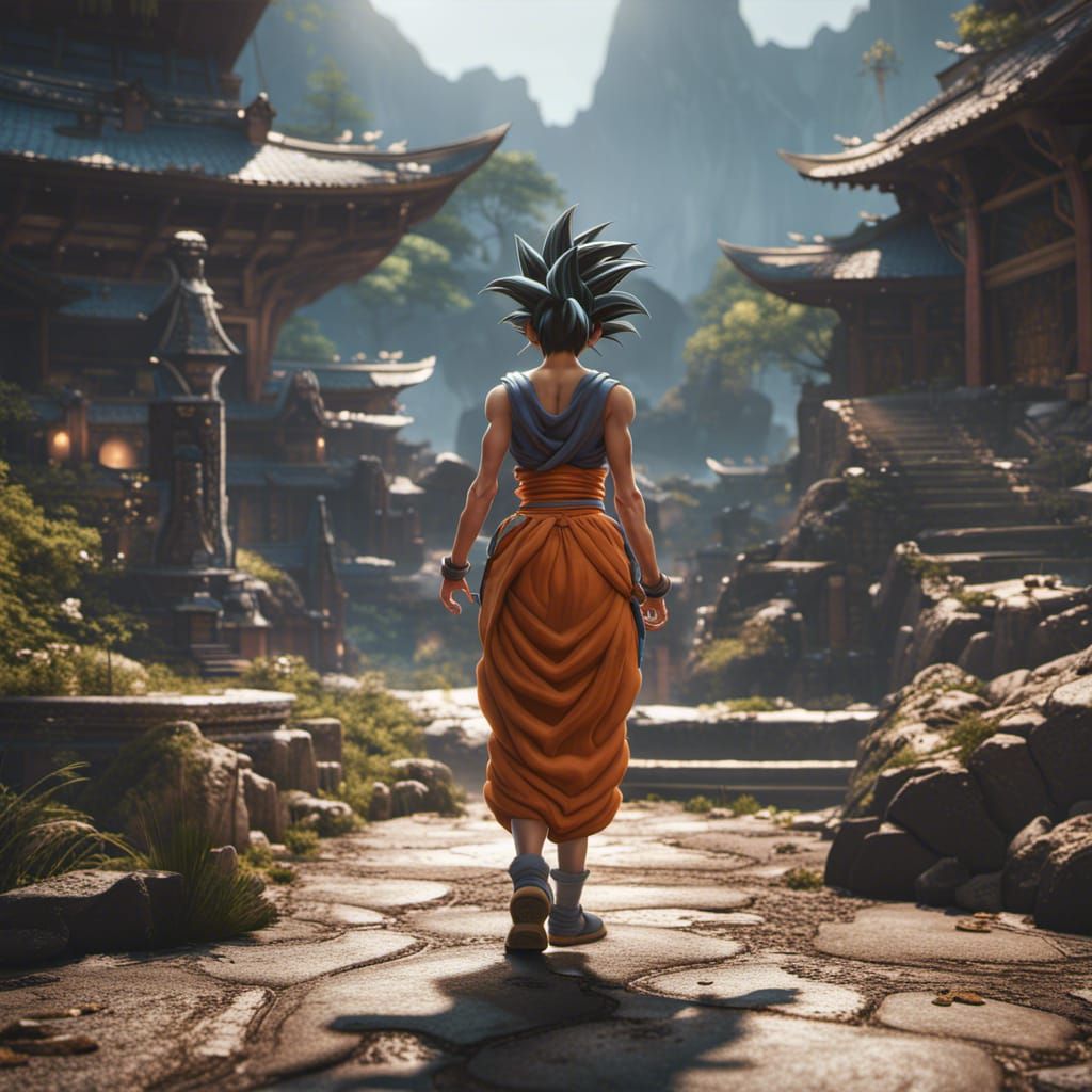 Female Son Goku in Fantasy Concept Art