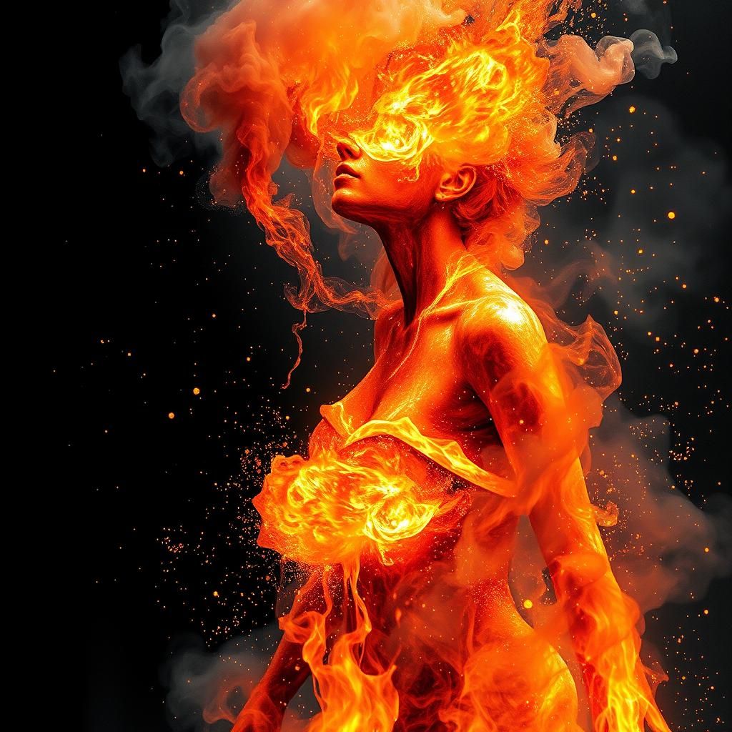 to be bathed in fire