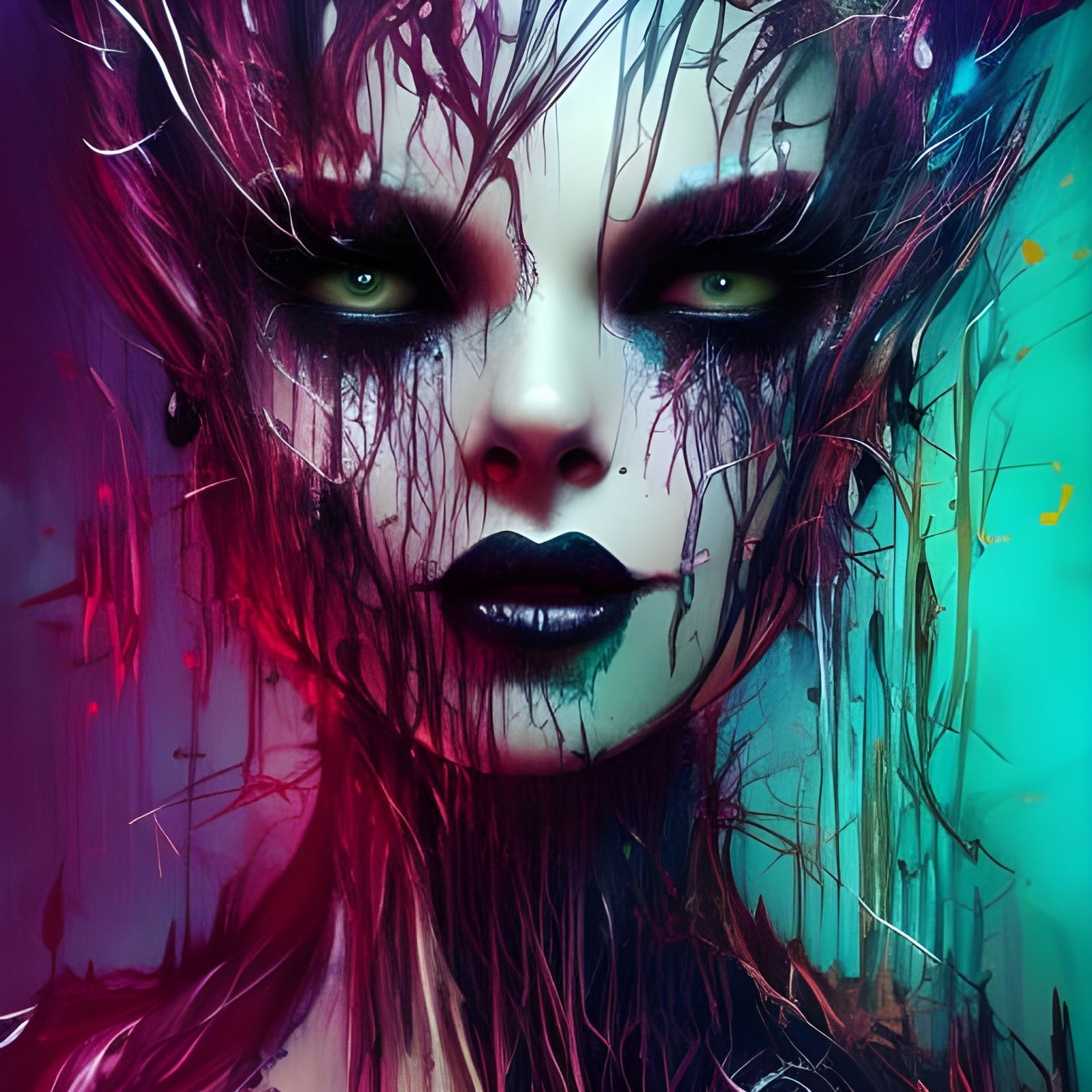 Dystopian Black Cat Concept Art in Deep Color