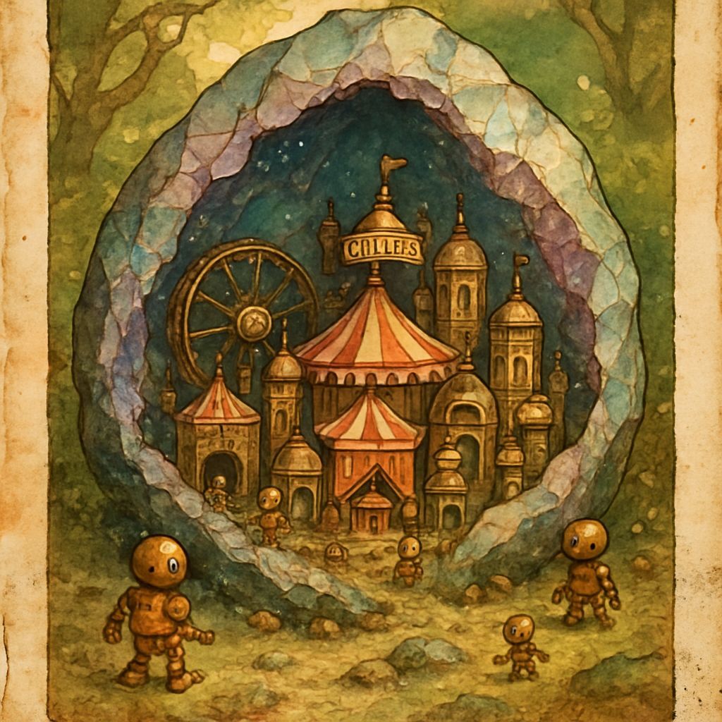 Steampunk Circus City in Crystal Geode