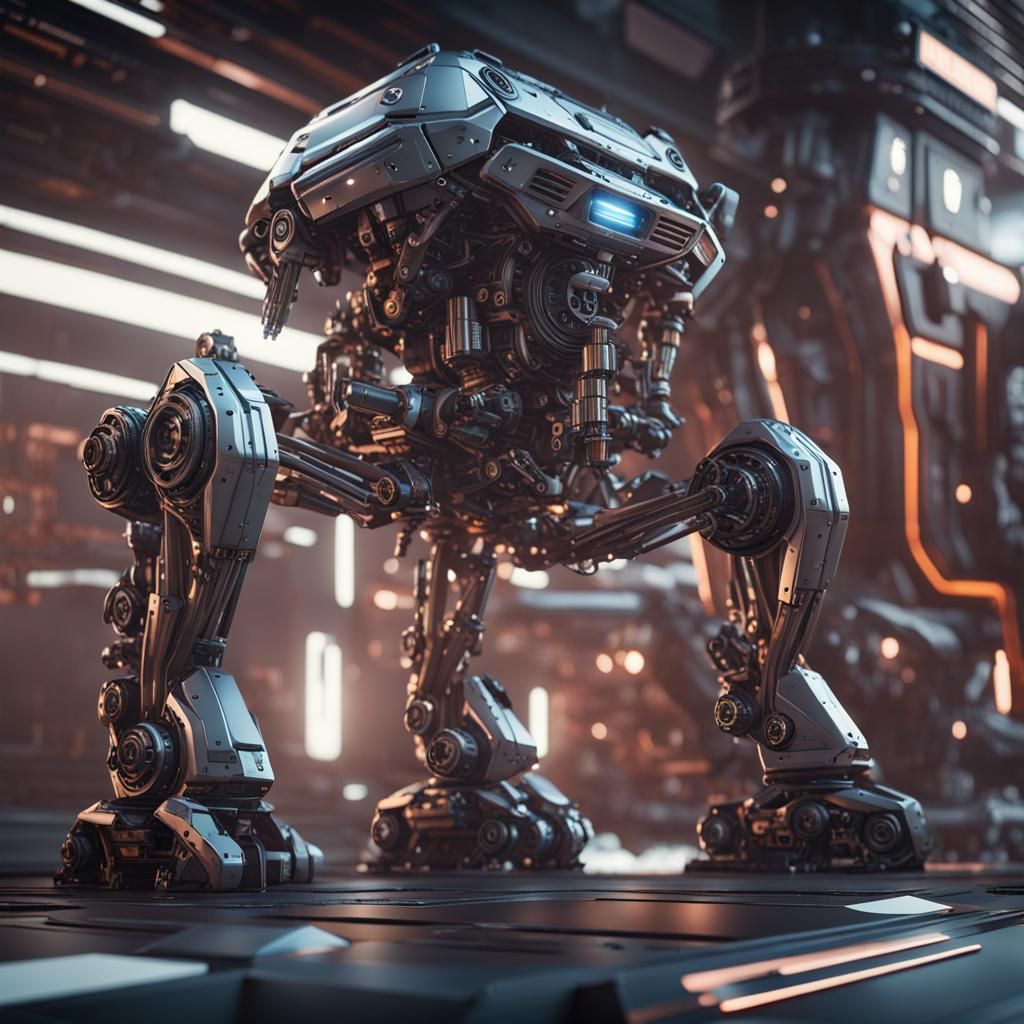 Futuristic AI Solutions in Sci-Fi Mech Style