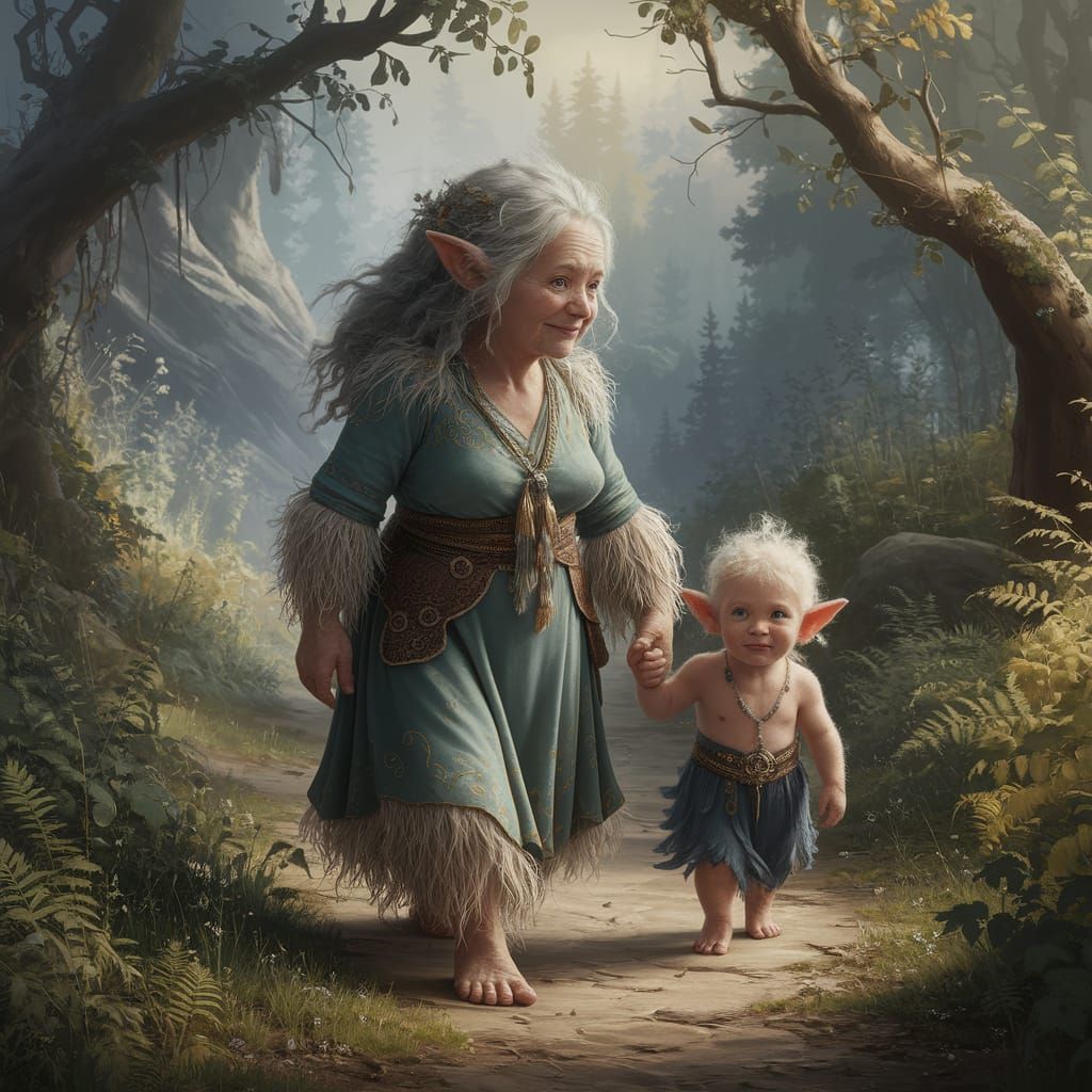 Enchanting Mountain Trolls in Mystical Forest