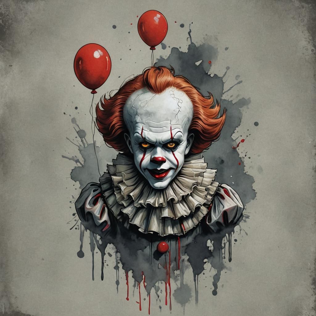 Eerie Pennywise Digital Art Illustration