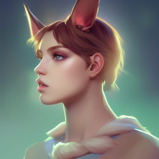 Human Eevee Portrait in Artstation Style