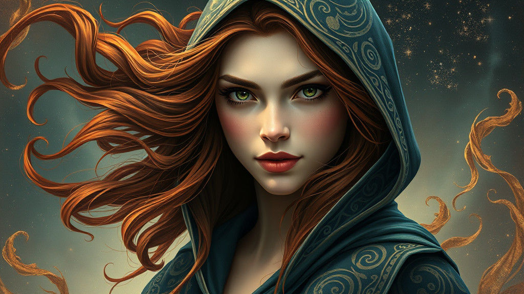 Resplendent Sagittarius Woman in Cosmic Fantasy Style