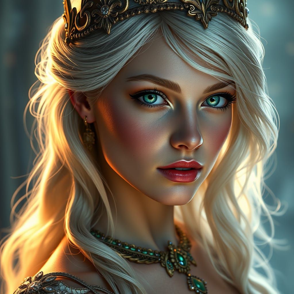 Elegant Dragomir Princess Portrait in Digital Art Style