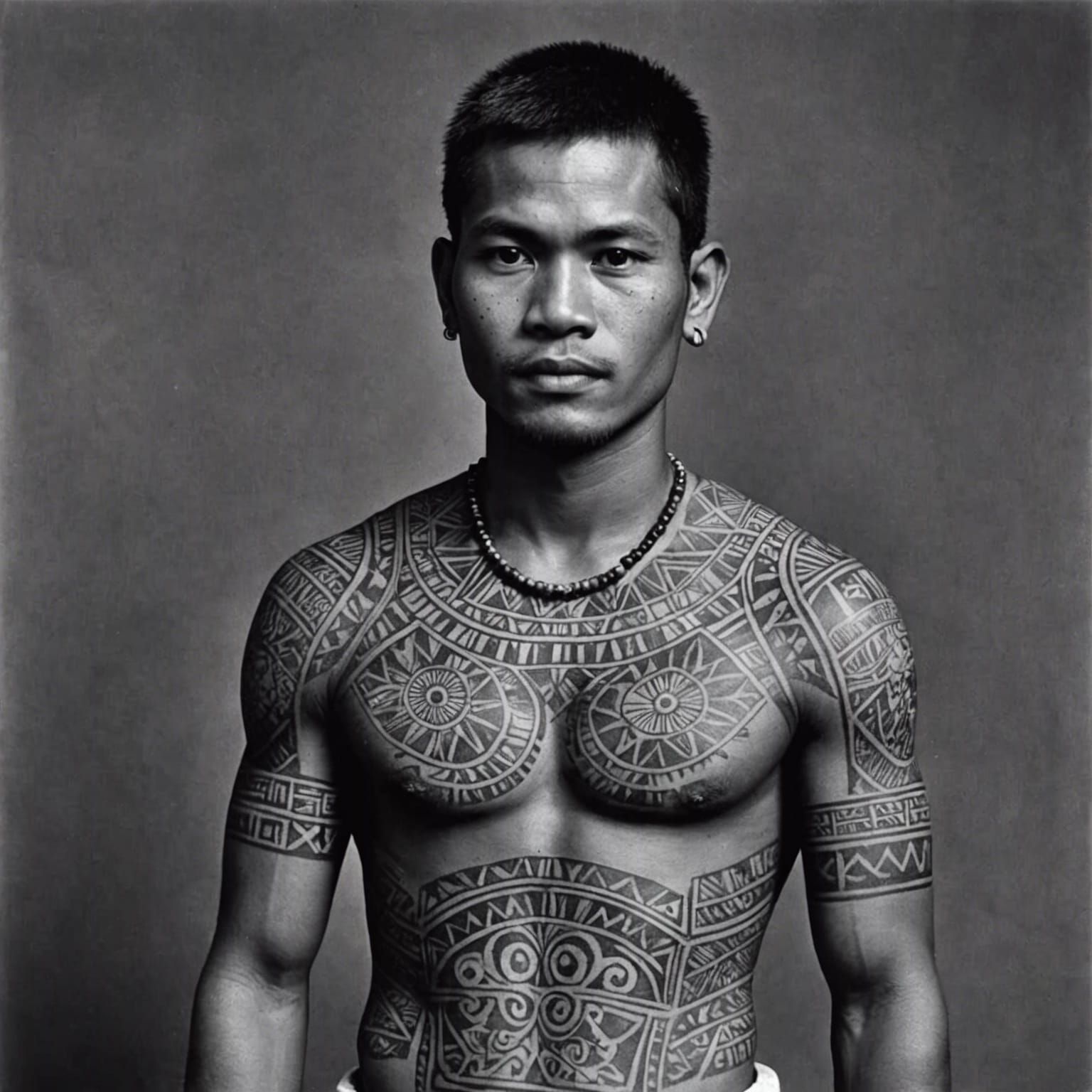 Precolonial Filipino with Tribal Tattoos