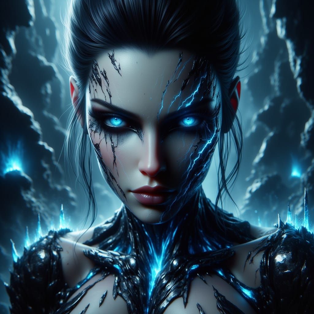 Anime-Inspired Female Spawn Portrait in Dark Fantasy Attire