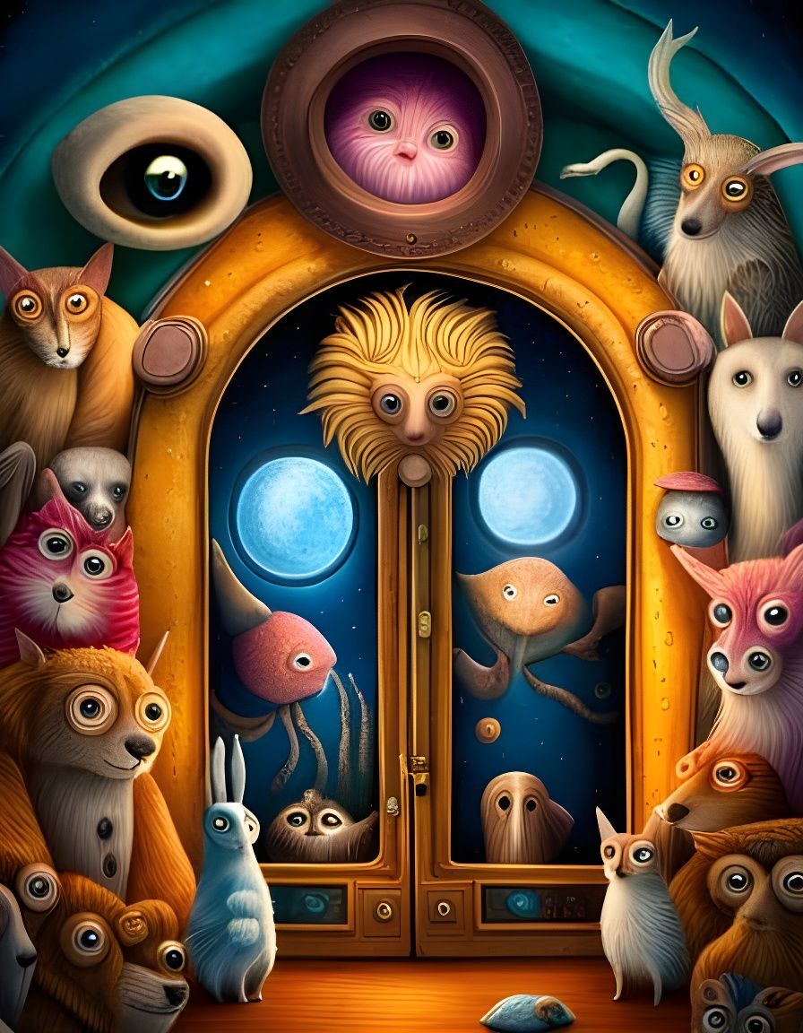 Curious Creatures Gather in Cosmic Portal