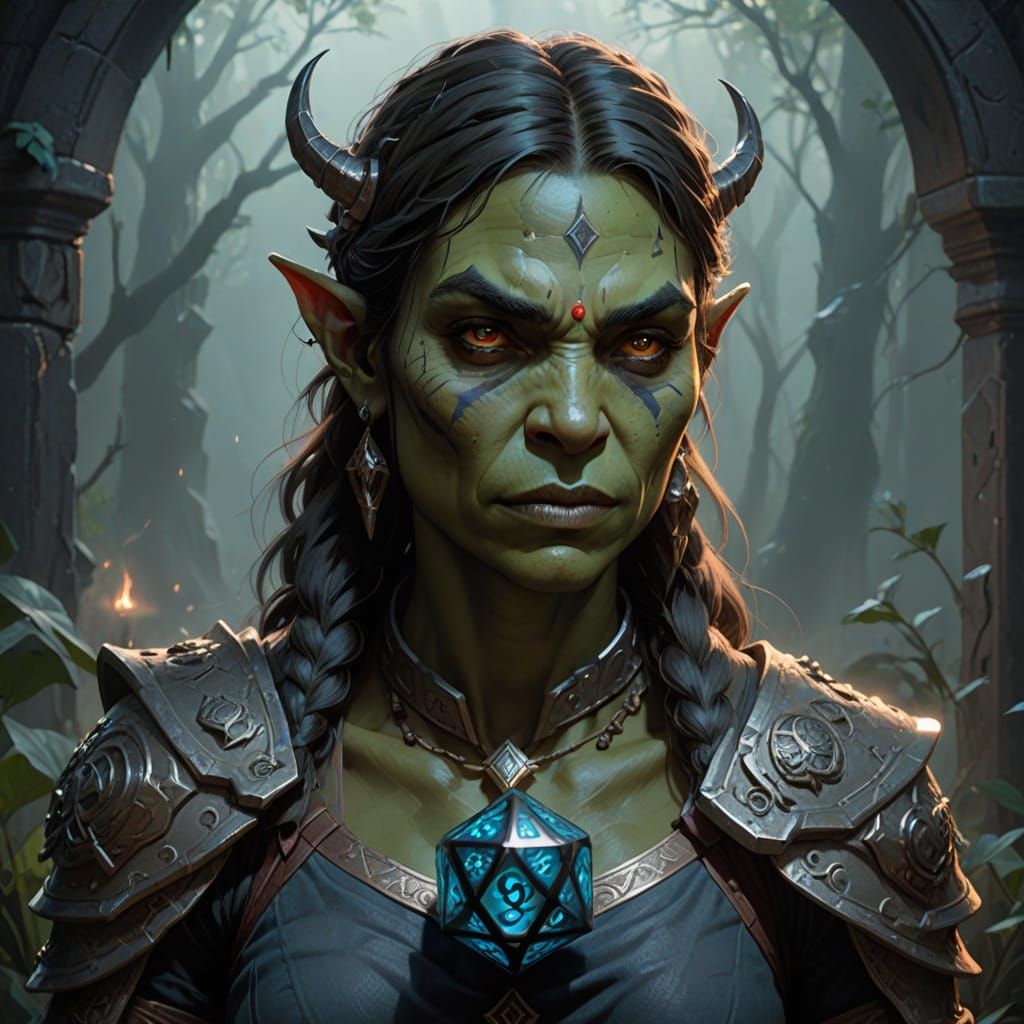 Mystical Female Orc in Hyper-Realistic Digital Art