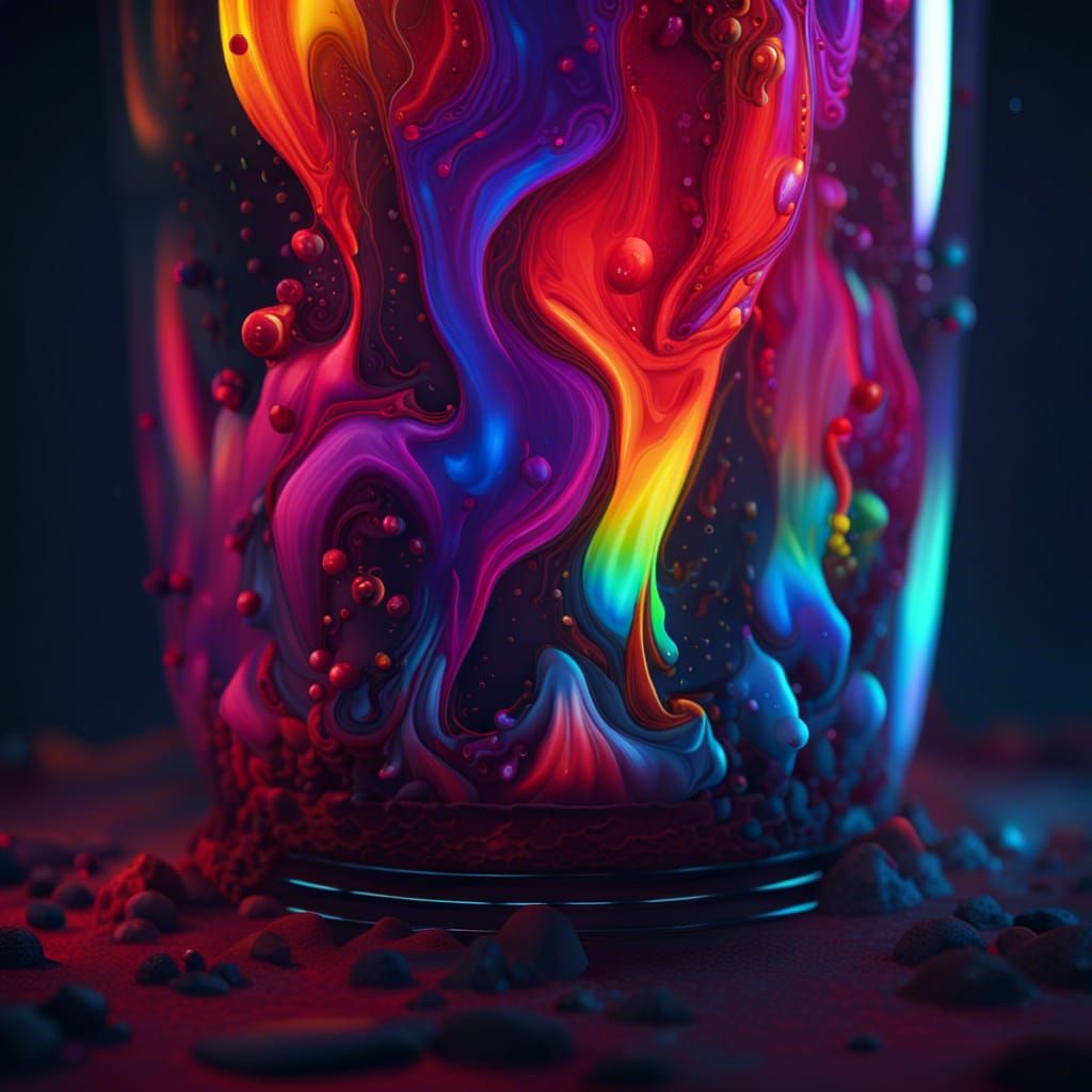 Rainbow Lava Lamp: Detailed Matte Painting