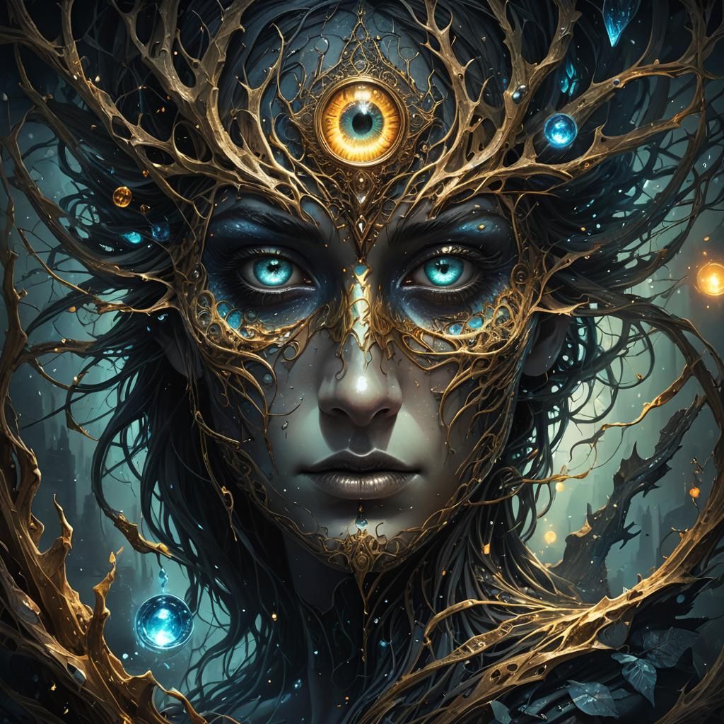 Mystic Eyes with Ethereal Glow and Intricate Textures