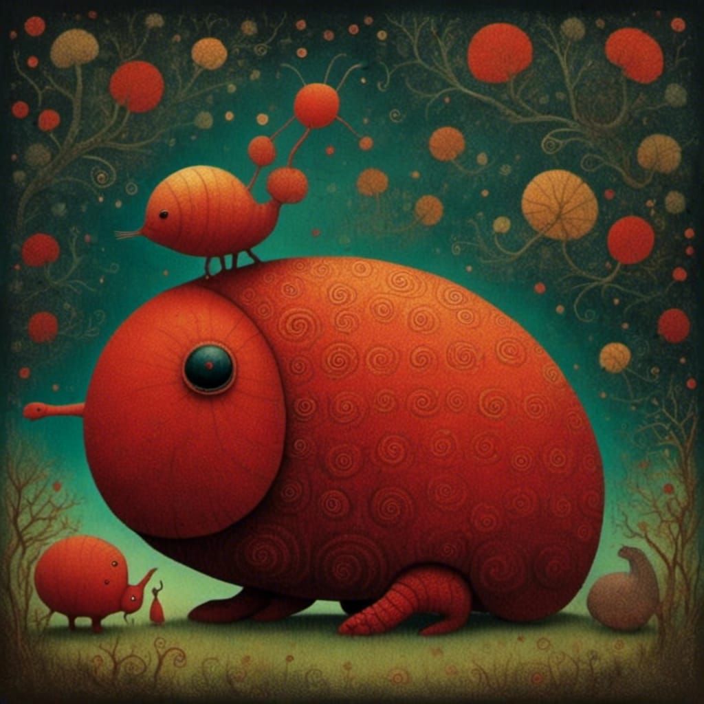 Botero-Style Portrait with Exaggerated Forms