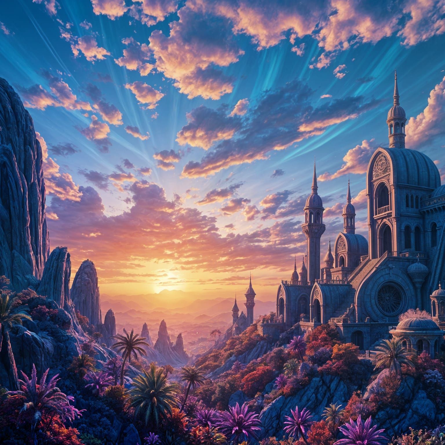 Fantastical Afro Land in Detailed Matte Painting