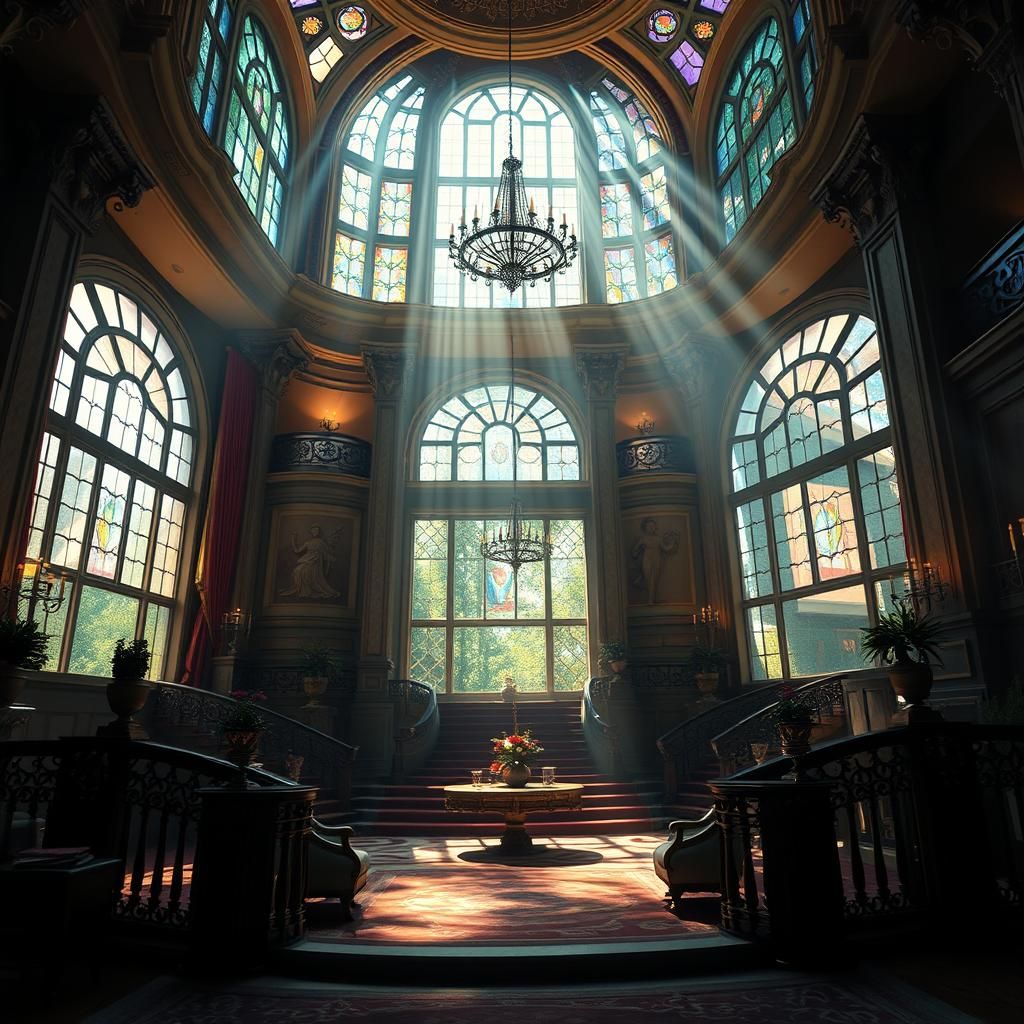Sunlit Interior: A Matte Painting Concept Art