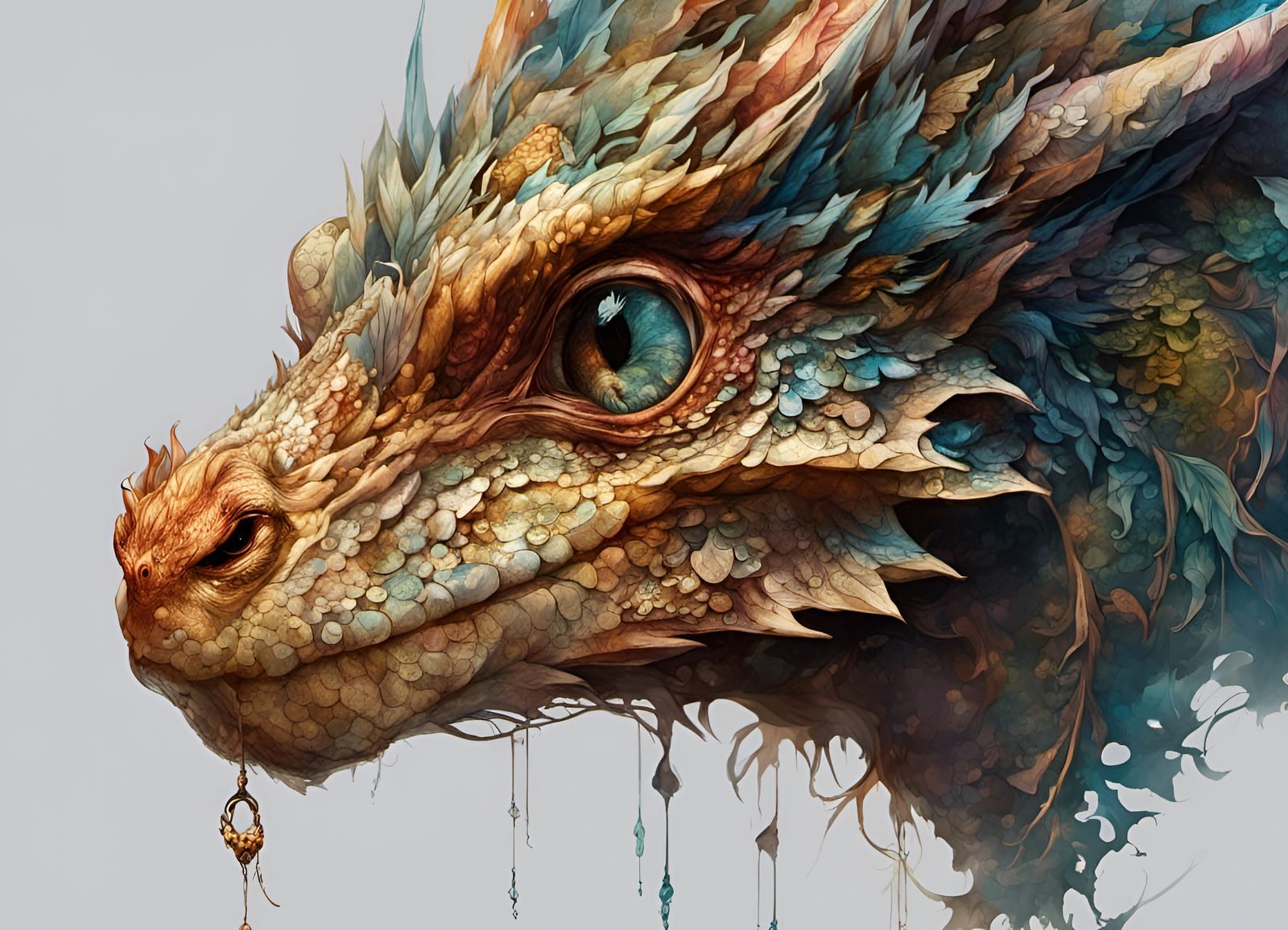 Crying Baby Dragon in Detailed Composition