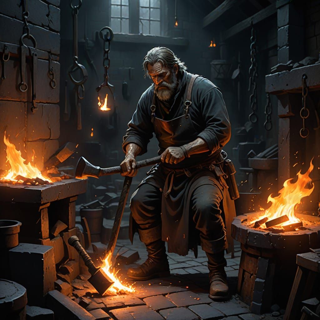 Forlorn Blacksmith in Cursed Forge