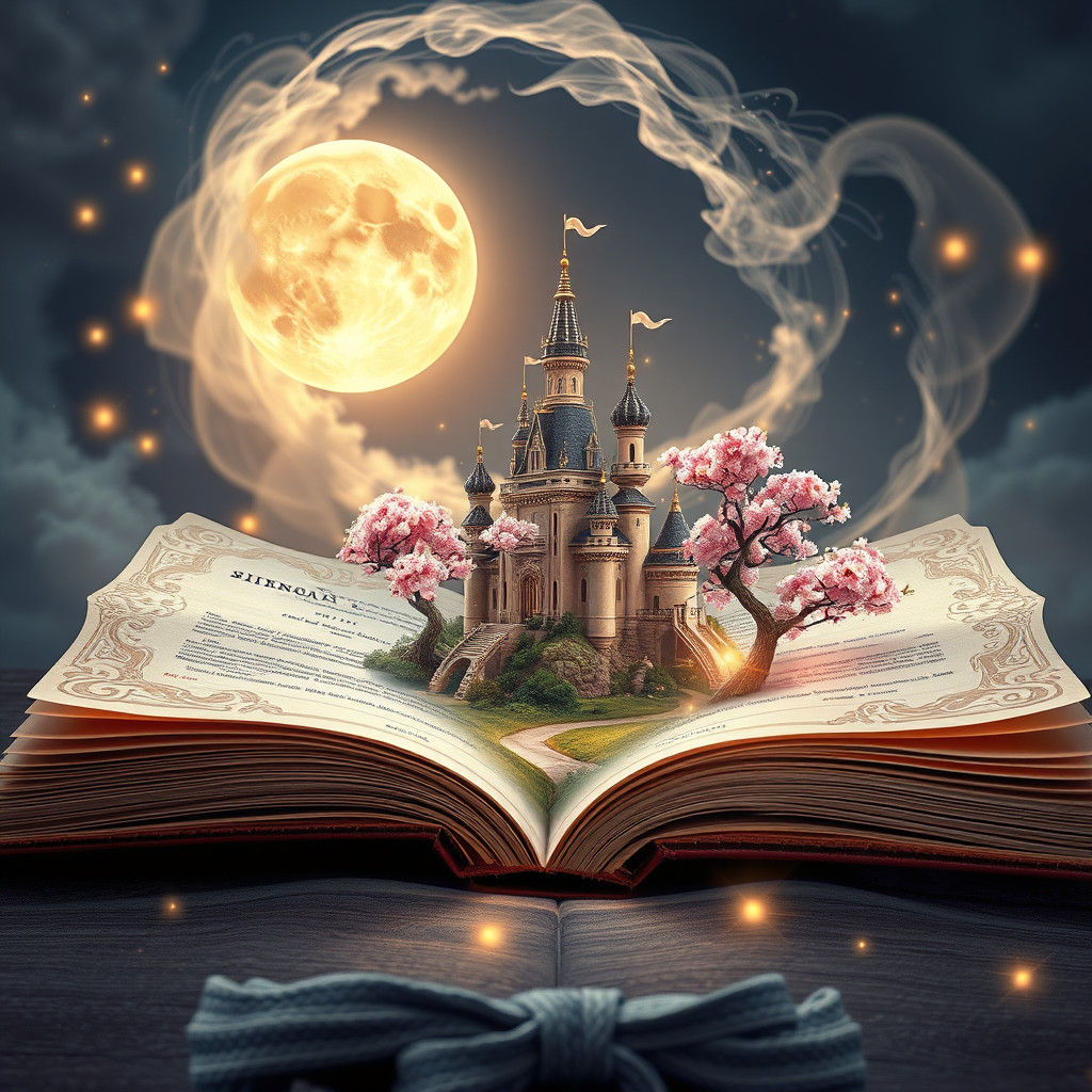 Mystical Realm Unfolds from Ornate Book