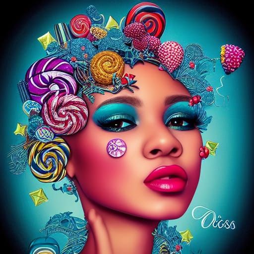 Beautiful Dark Skinned Face in Fantasy Illustration