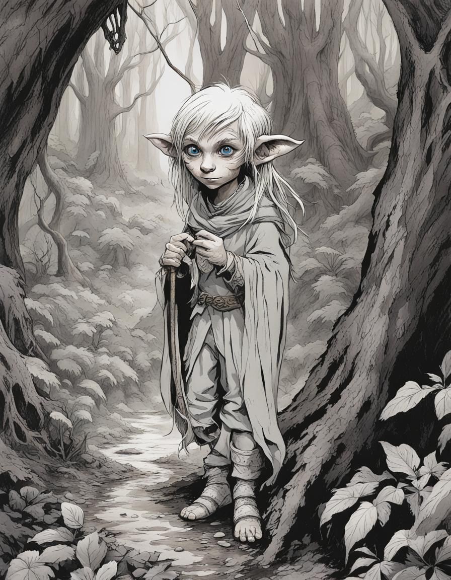 Gelfling in a Mystical Dark Crystal Forest
