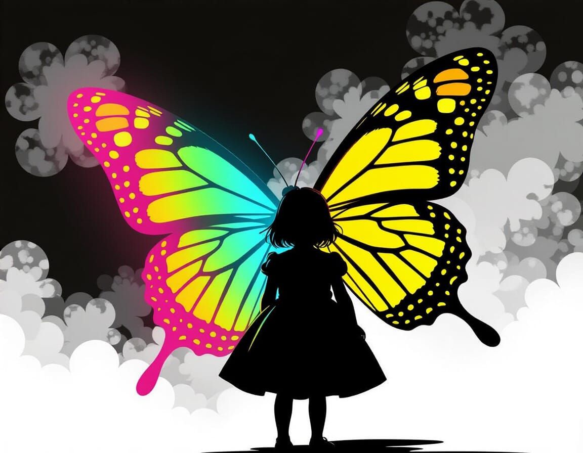 Neon Butterfly in Sin City Style