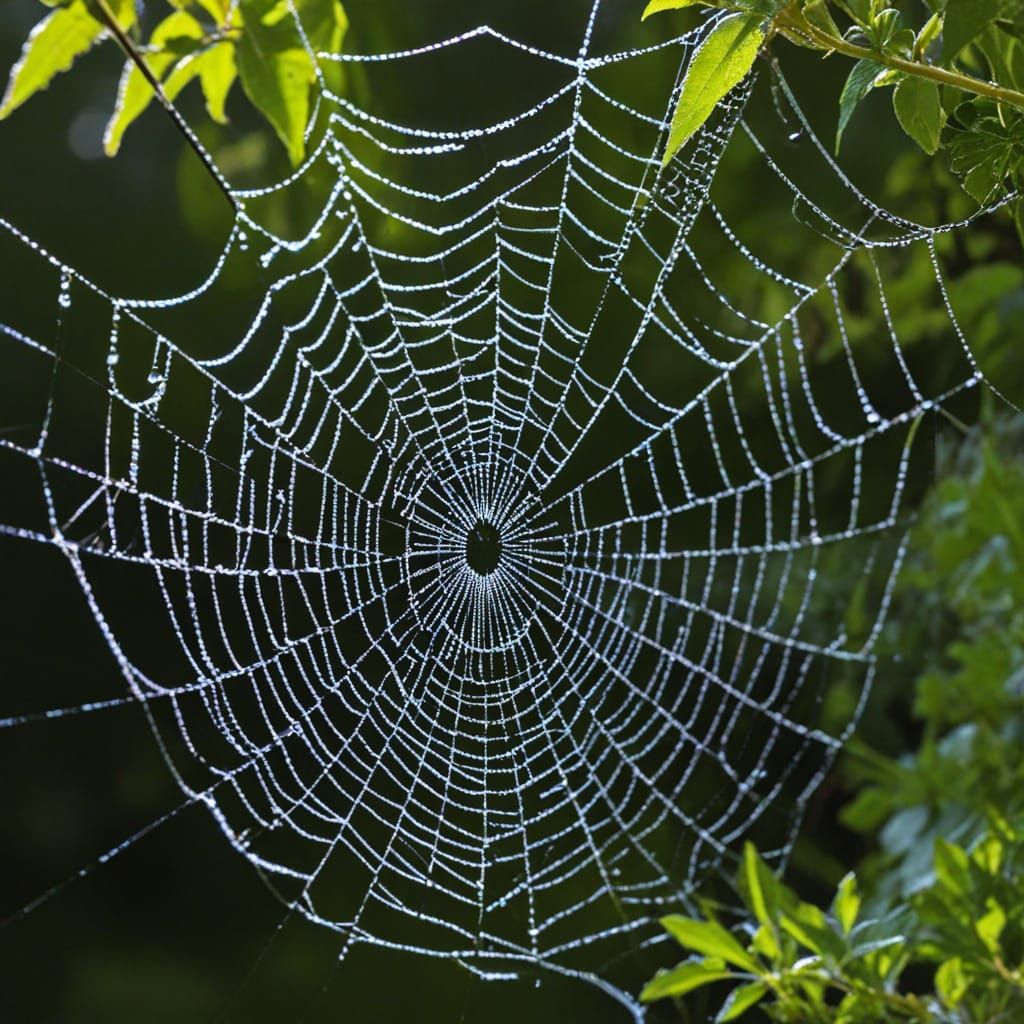 Ethereal Spider Web in Midair