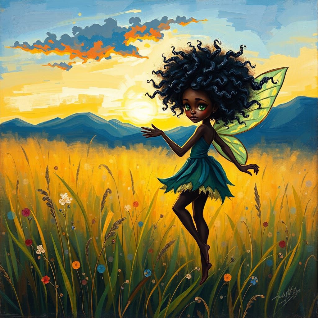 Enchanted Evening Dance in Neo-Impressionist Style