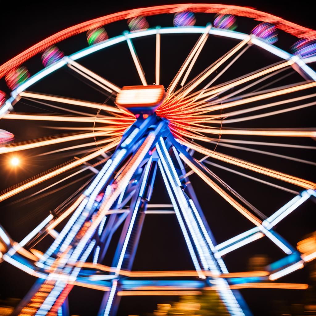 Ferris Wheel at Night with Bokeh
