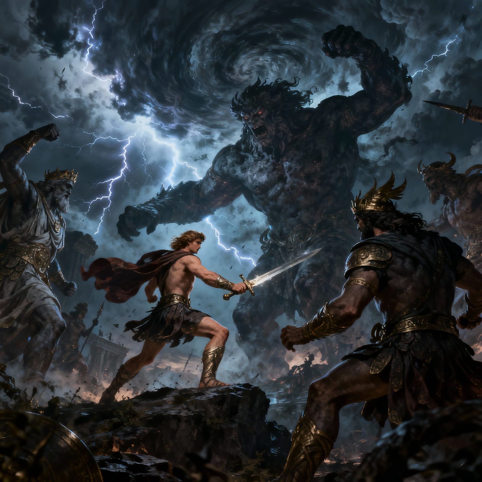 Gods and Titans Clash in Epic Mythological Battle
