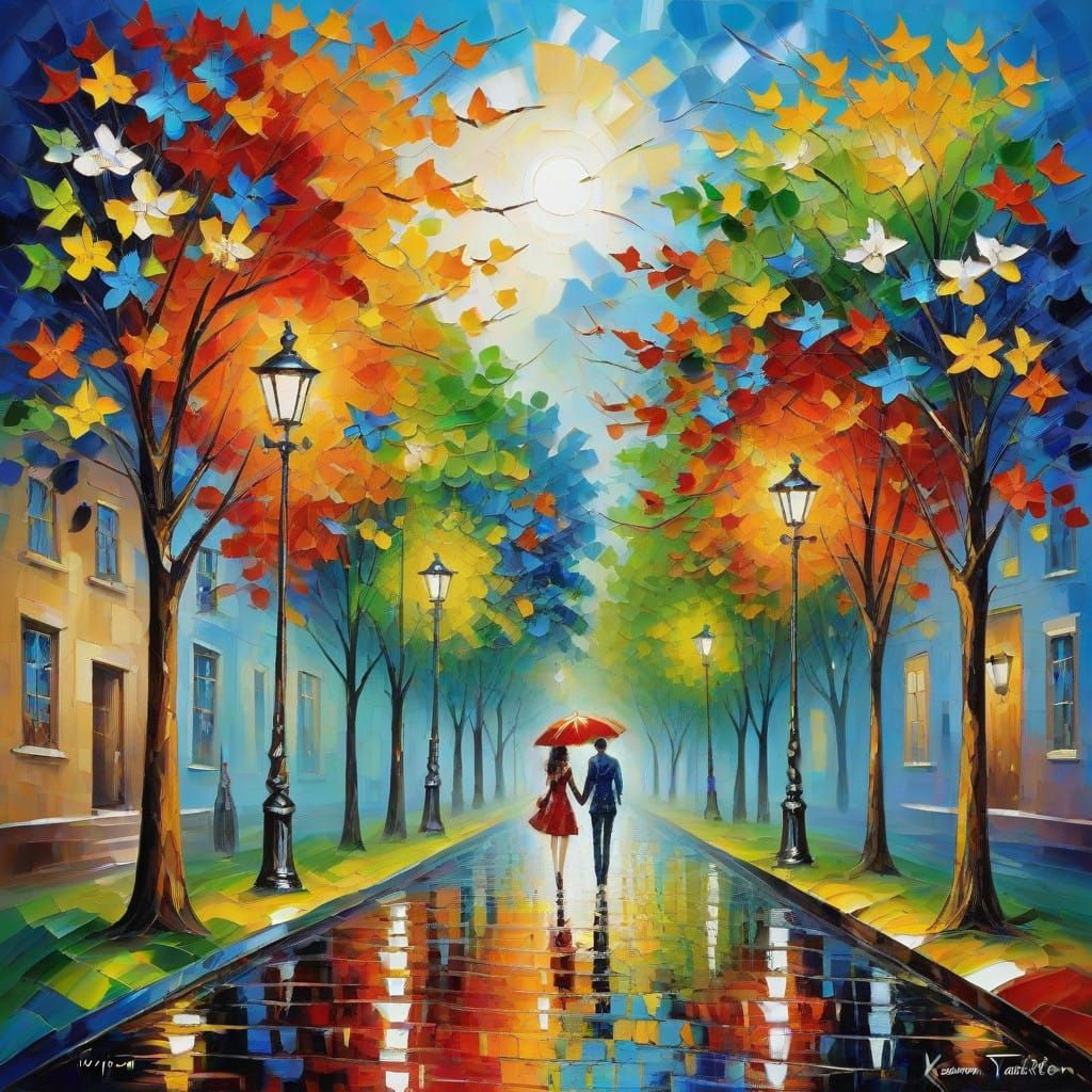 Vibrant Expressionist Oil Painting in Thick Layers of Colour