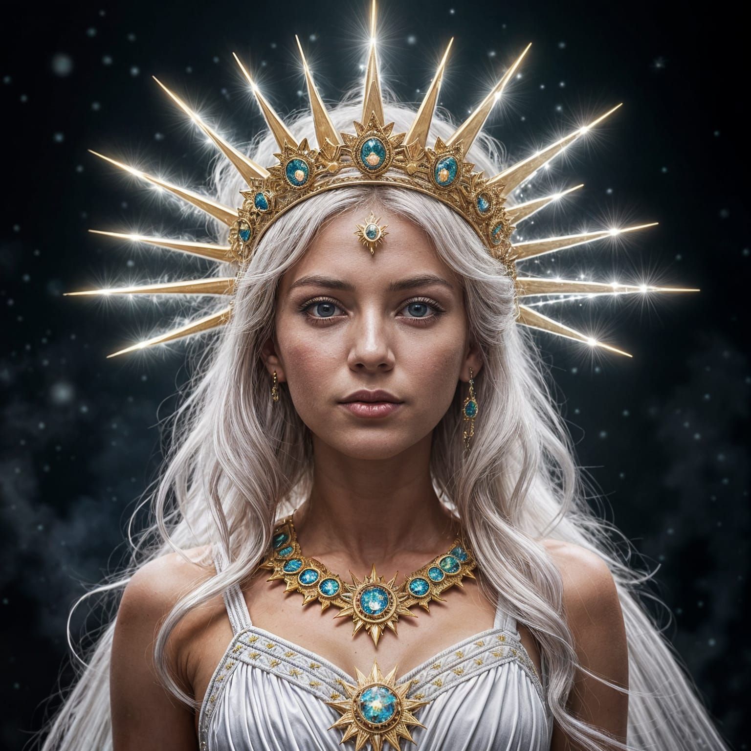 Goddess Liberty's Radiant Crown of Light