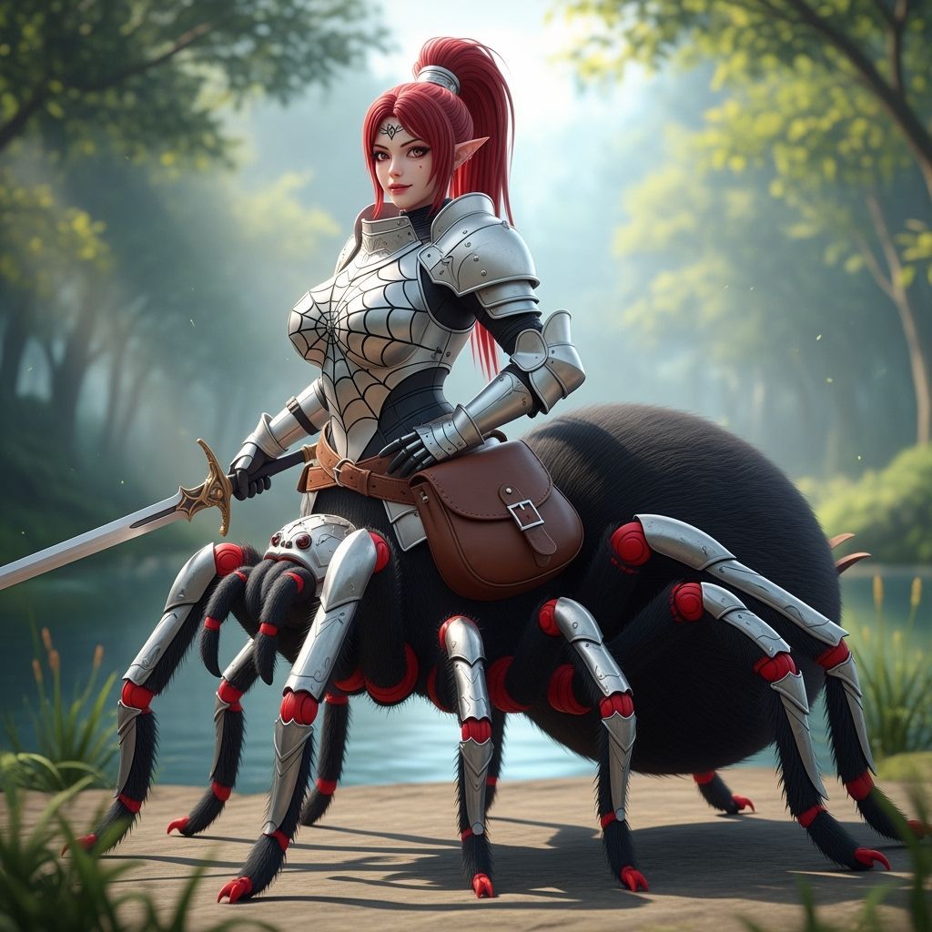 Drider Warrior in 3D Anime Style