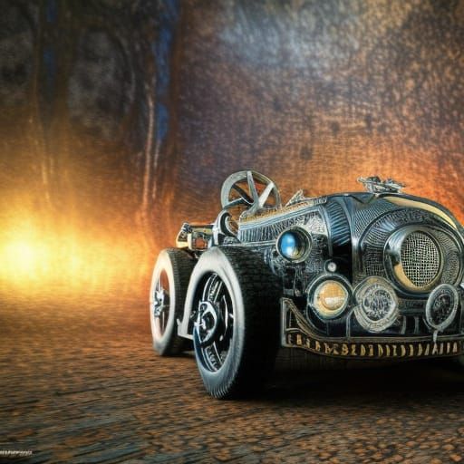 Steampunk classic car 1850s