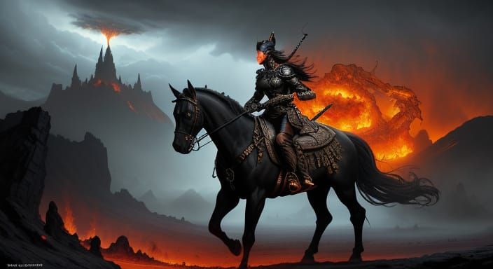 Volcanic Wasteland: A Fantasy Illustration