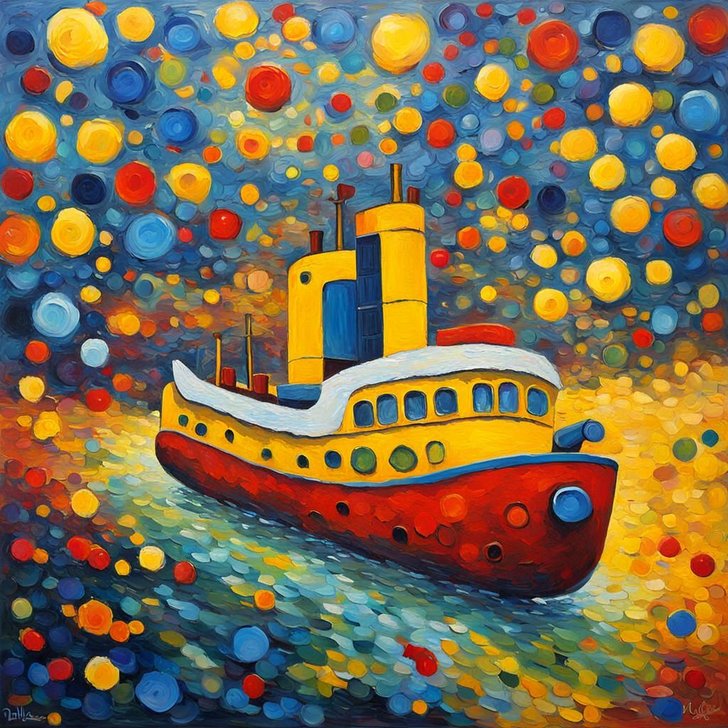 Yellow Submarine: Expressionist Oil Painting with Impasto