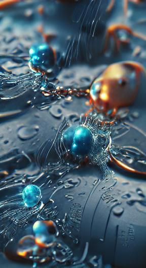 Detailed Macro Photograph of Water Droplets