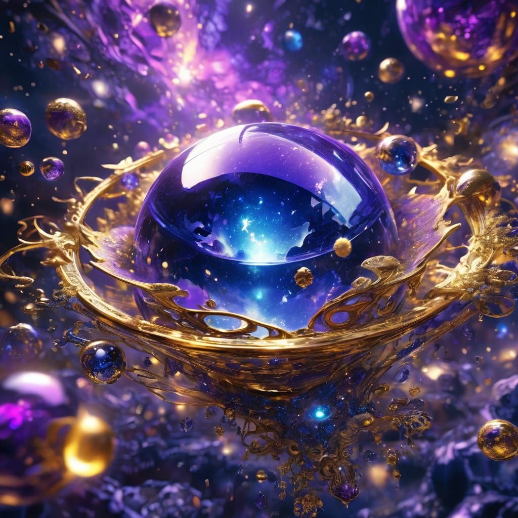 Sapphire Stardust in a Maximalist Digital Art Style