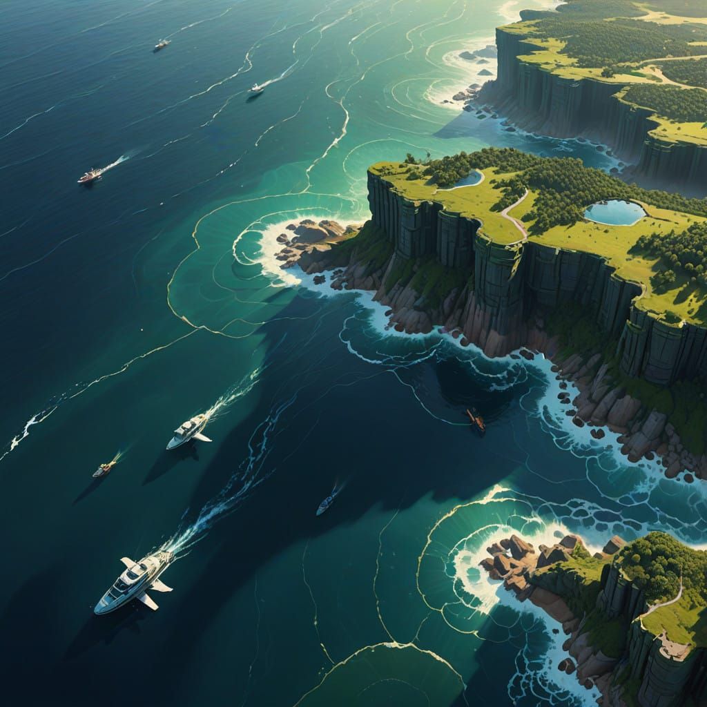 Surreal Gulf of the Americas in Vibrant, Dreamlike Style
