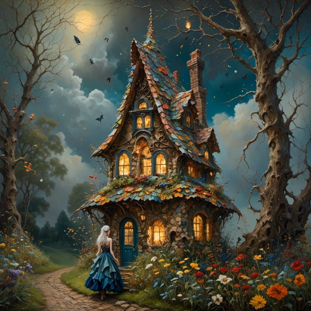 Fairy Home in Cute Paint Portrait Style