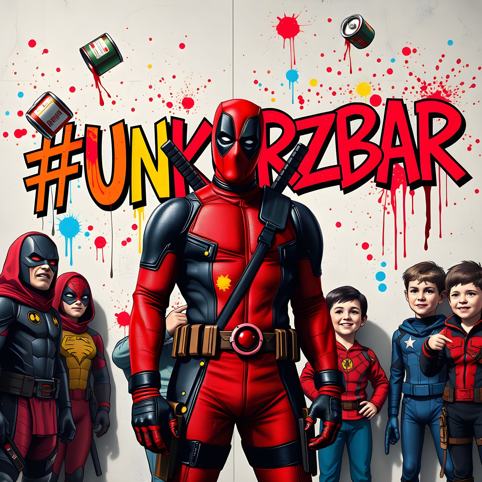 Deadpool Creates Graffiti Art in Pop Art Style